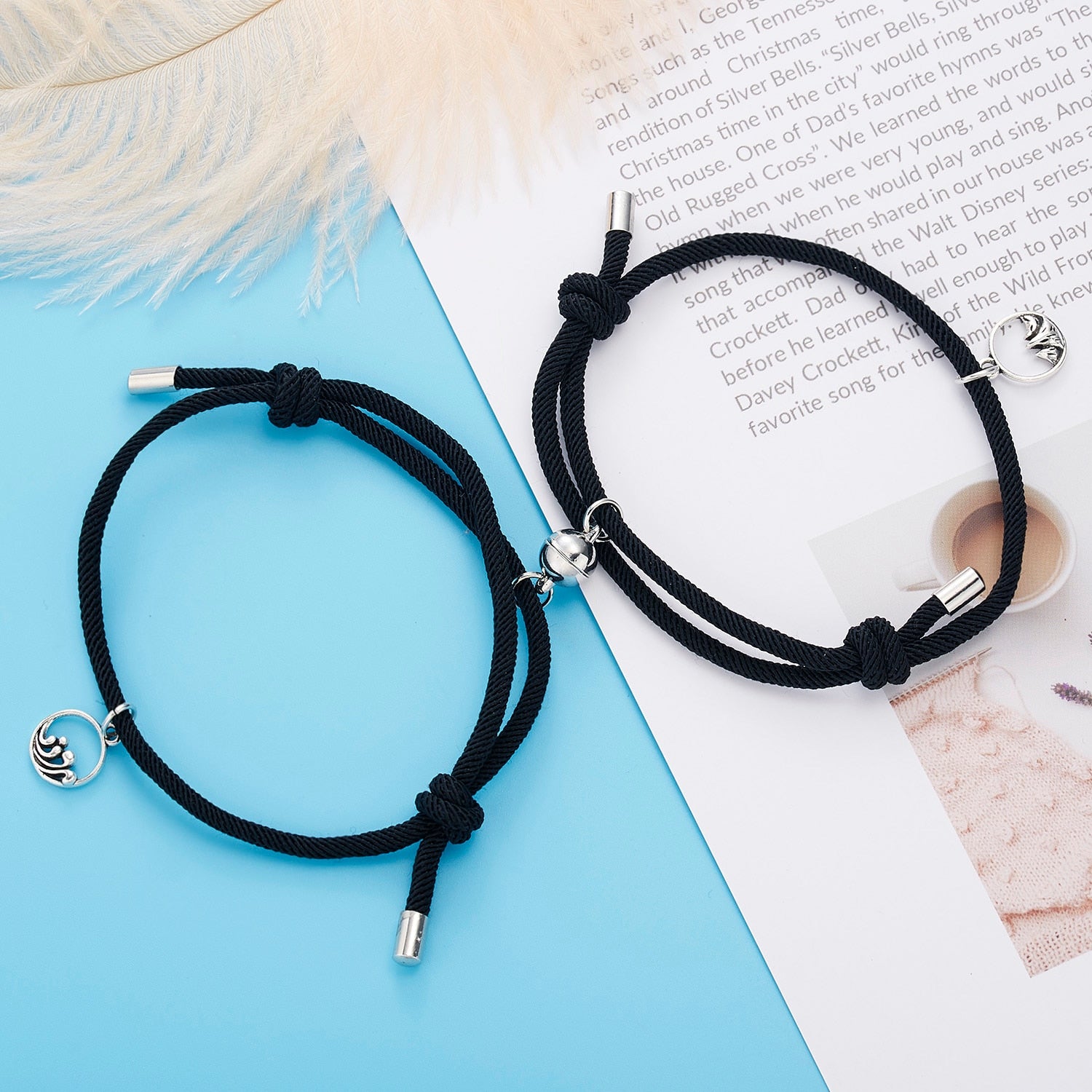 2Pcs Magnetic Heart Couple Necklace