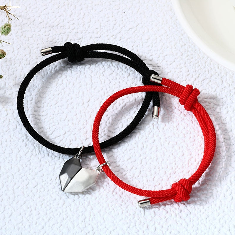 2Pcs Magnetic Heart Couple Necklace