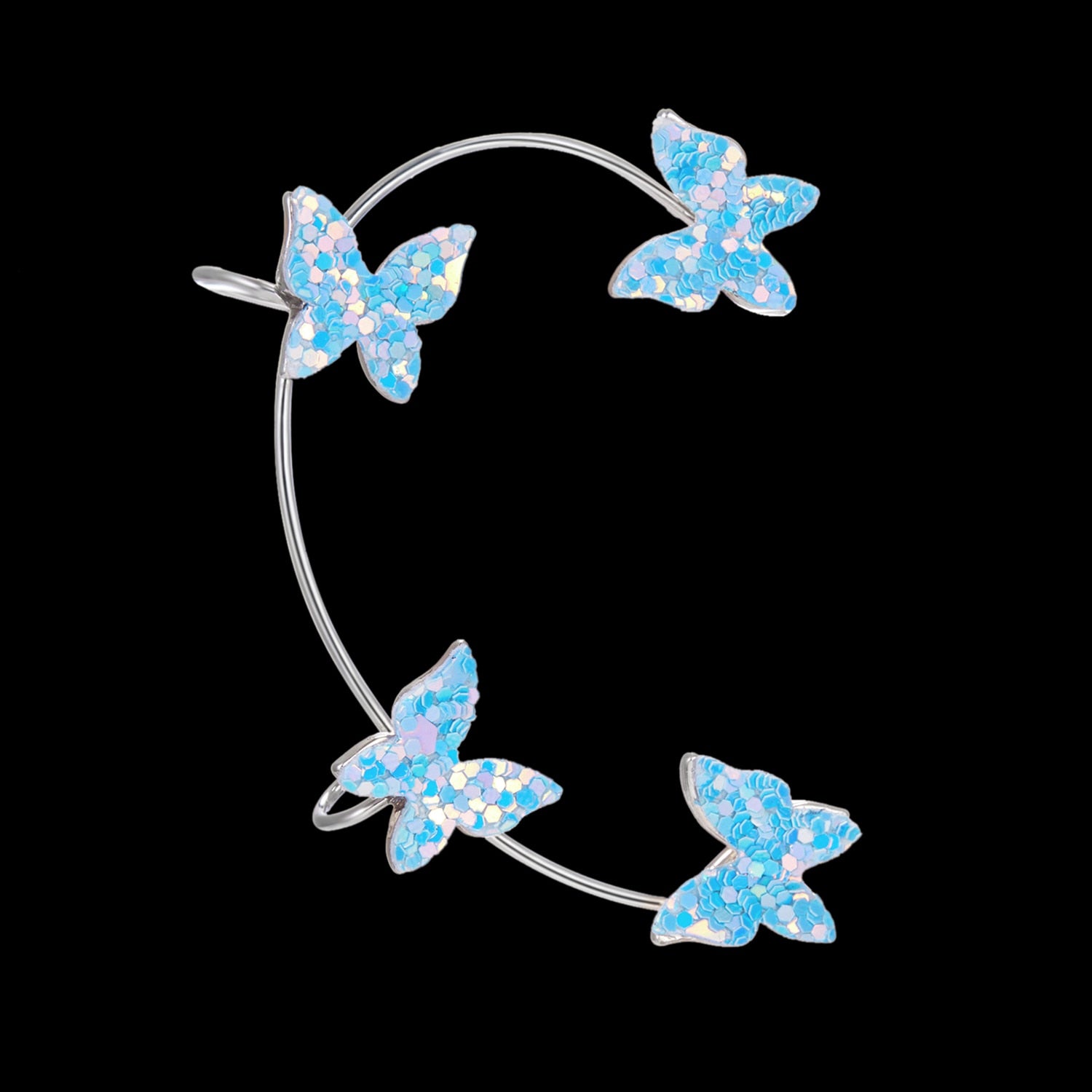 Korean Style Sparkling Zircon Butterfly Ear Clips Without Piercing