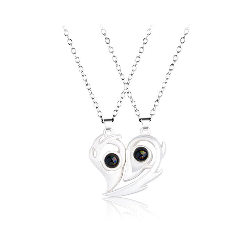 2Pcs Magnetic Heart Couple Necklace