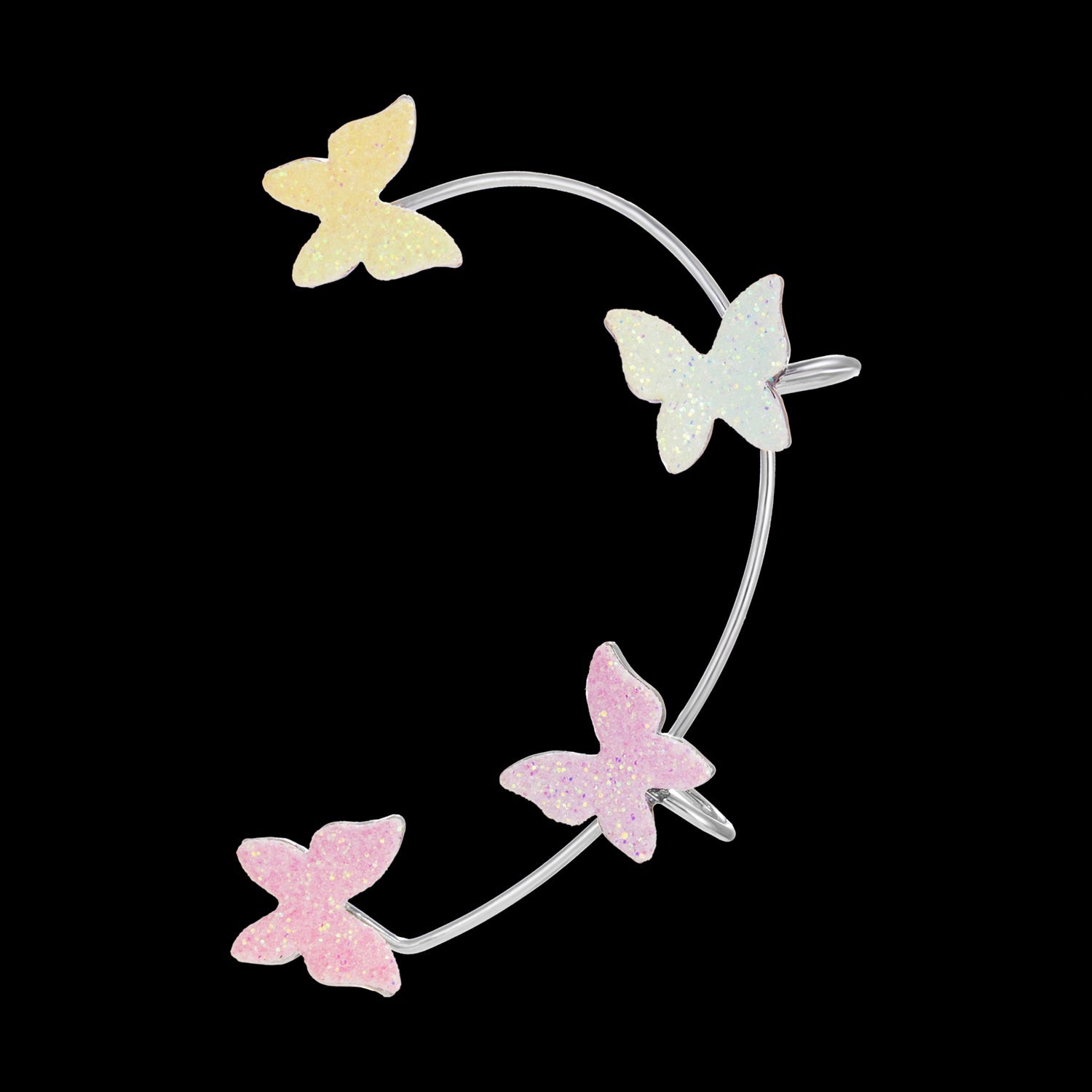 Korean Style Sparkling Zircon Butterfly Ear Clips Without Piercing