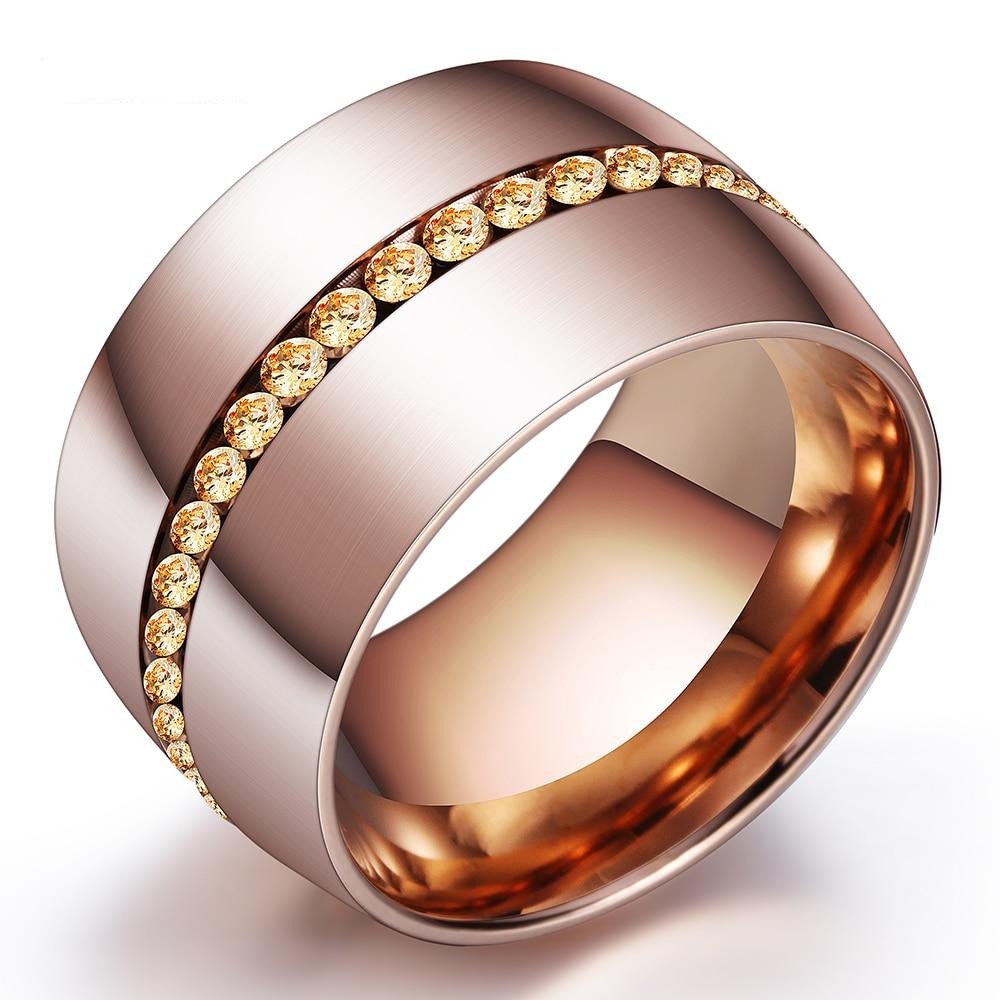 Classic 14mm Wide Steel Rings For Women - Shopeasywear