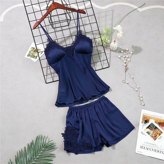 5 Pieces Silk Home Women Pajamas