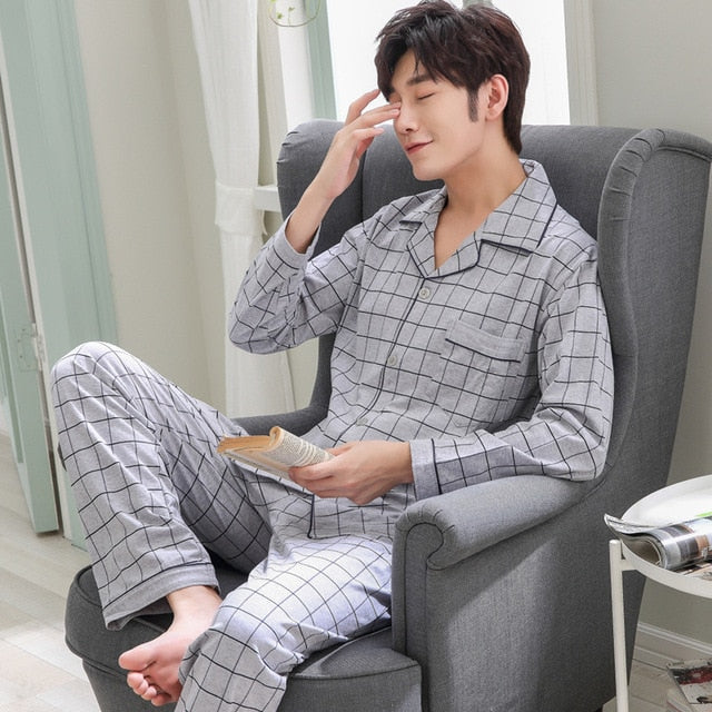 Spring  Autumn Men Sleepwear