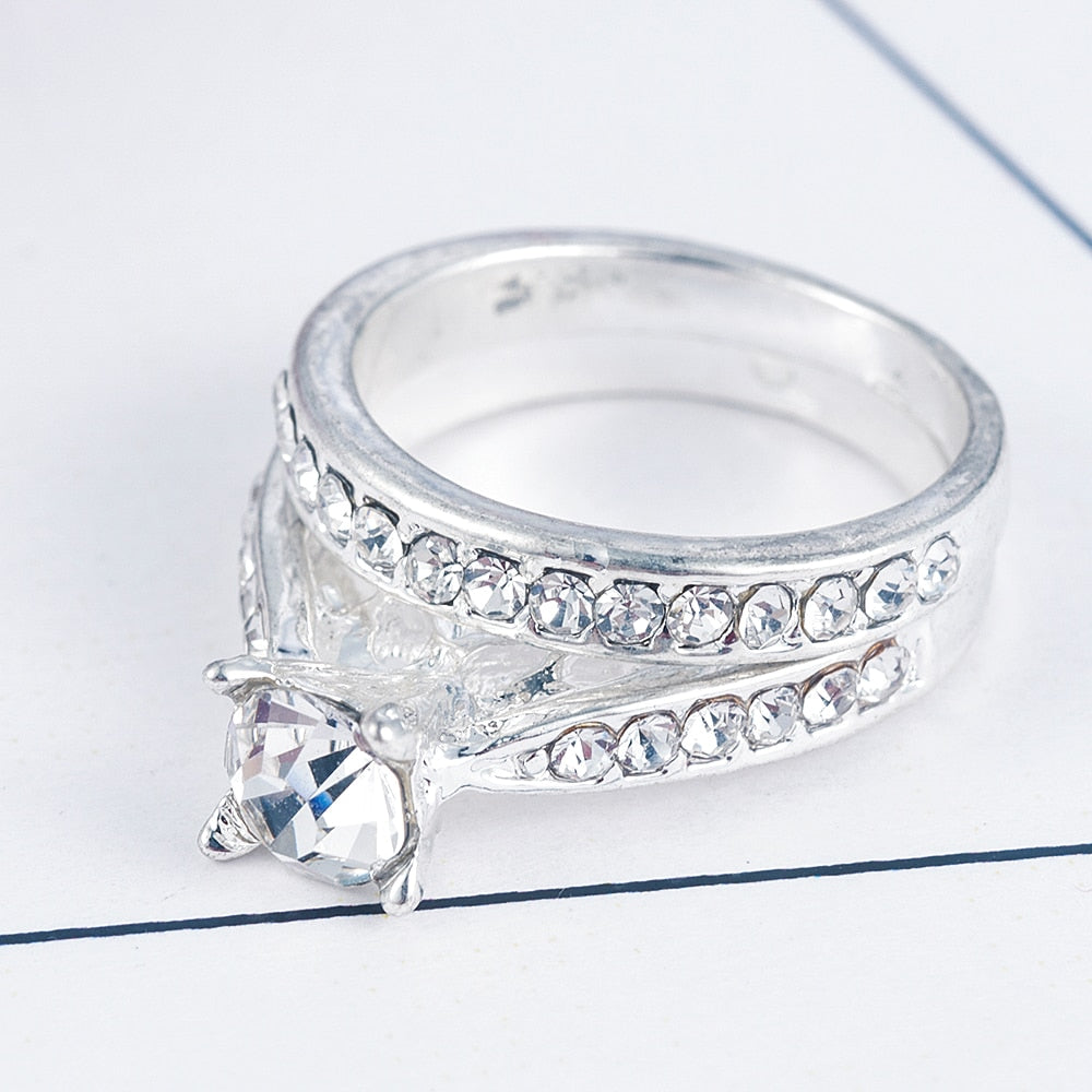Crystal Engagement Wedding Rings For Women - Shopeasywear
