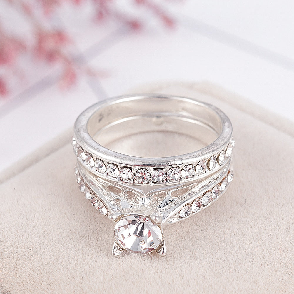 Crystal Engagement Wedding Rings For Women - Shopeasywear