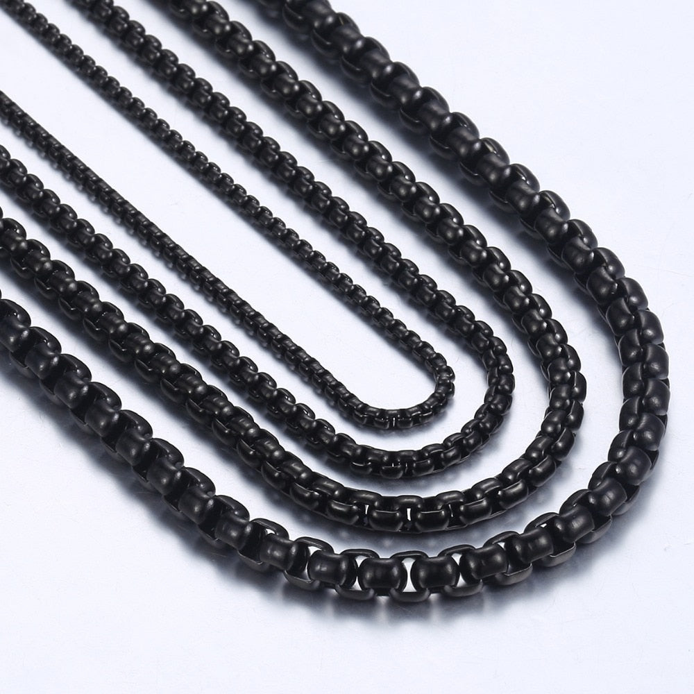 2-5mm Black Box Chain Ketting