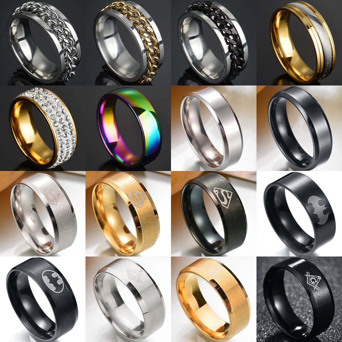 Numeral Twist Chain Rings For Men - Shopeasywear