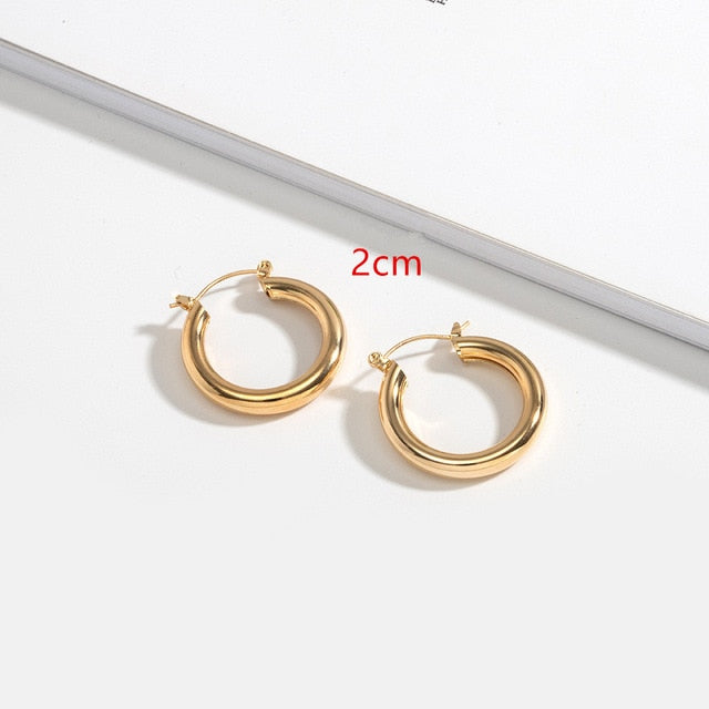 Geometric Round Big Hoop Earrings - Shopeasywear