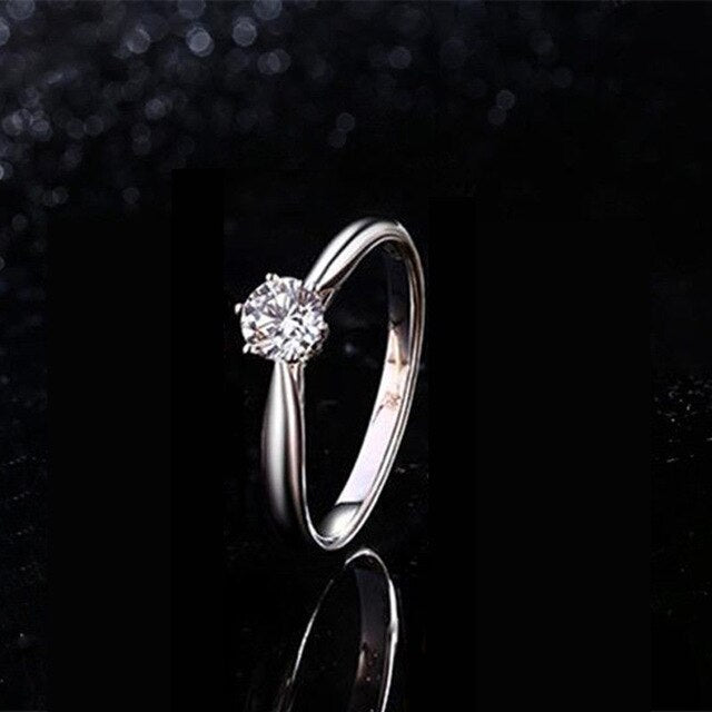 Classic Wedding Rings For Women Forever Simple Style Six Claws Cubic Zirconia 3 Color Wedding Gift Fashion Jewelry KCR033 - Shopeasywear