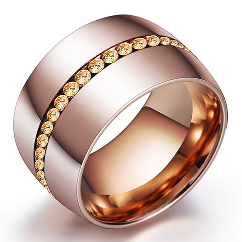 Classic 14mm Wide Steel Rings For Women - Shopeasywear