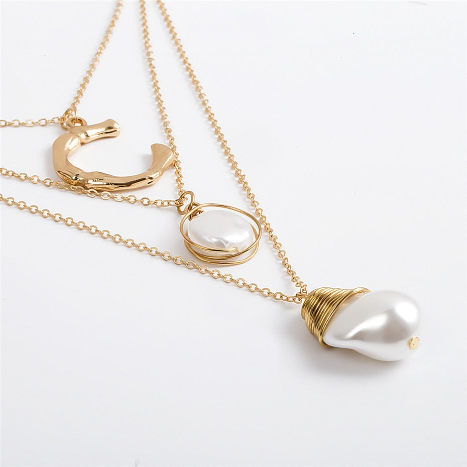 Simulated Pearl Choker Necklace