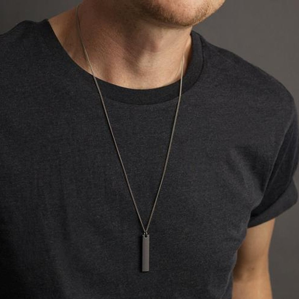 Black Long Necklace For Men