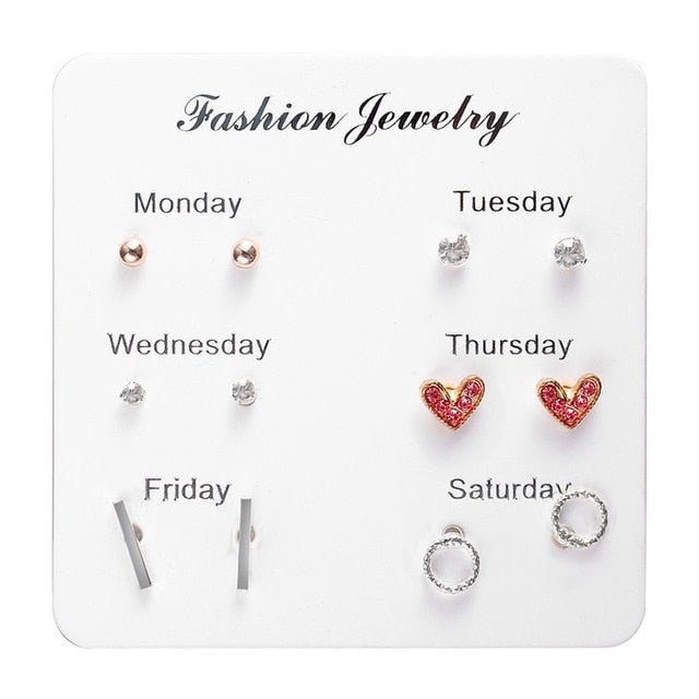 Minimalist Mixed Small Earrings Set - Shopeasywear