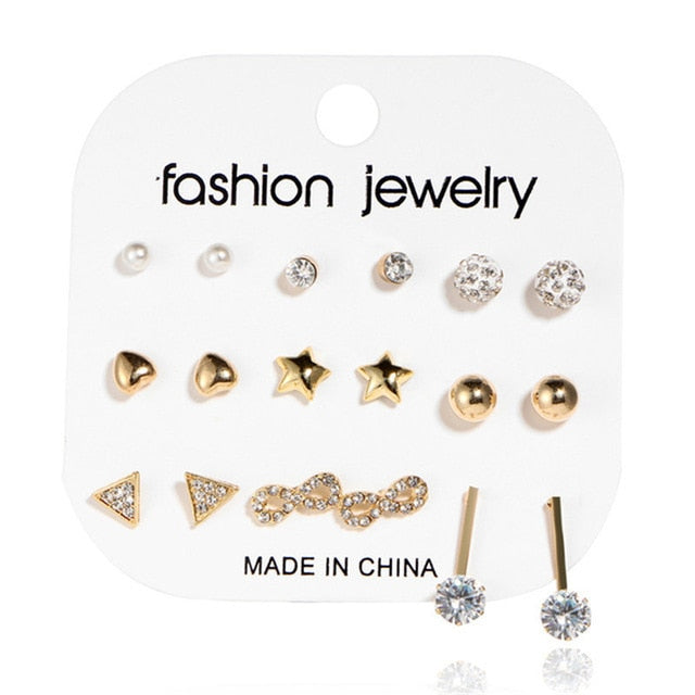 Minimalist Mixed Small Earrings Set - Shopeasywear