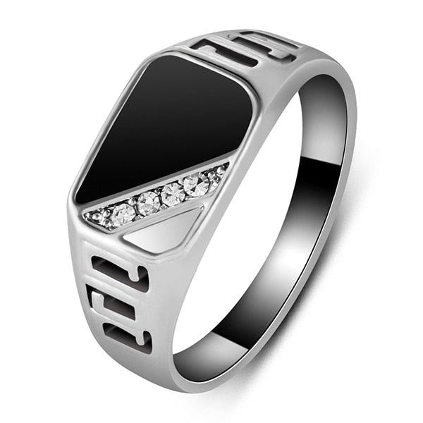 Classic Gold-color Rhinestone Men Ring - Jeglowstore
