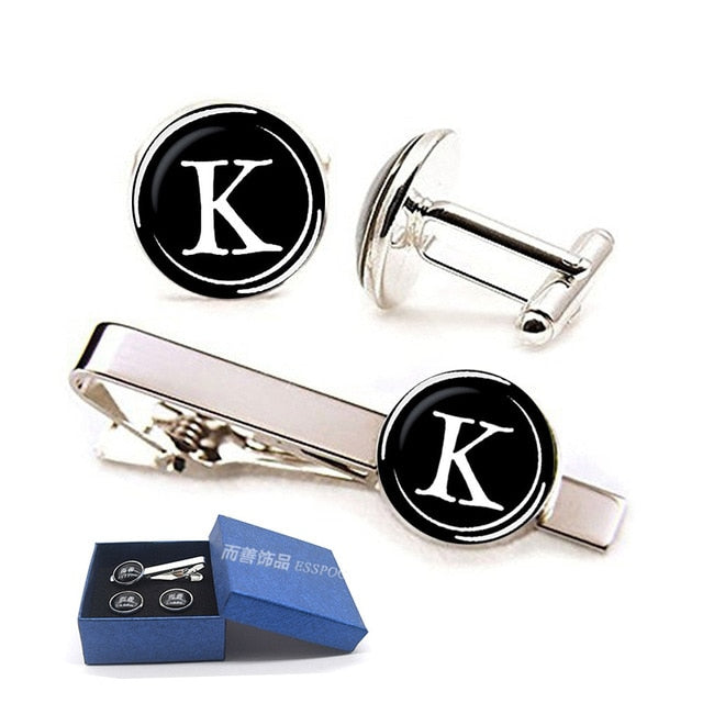 26 Alphabet Letters Print Personality Men Tie Clip Set - Shopeasywear