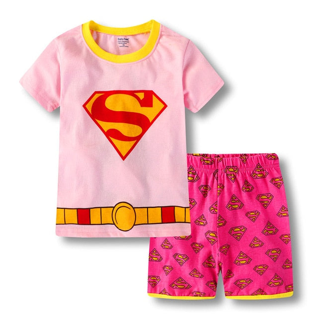 Captain America Summer Short Sleeve Children Pajamas