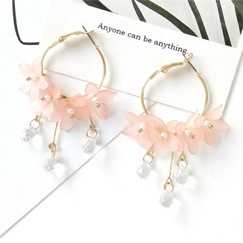 Fashion Trendy earrings flowers stud earrings for women Vintage creative temperament contracted woman stud earrings fine jewelry - Shopeasywear