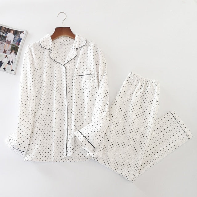 Korea Cute Cartoon 100% Cotton Pajamas For Women