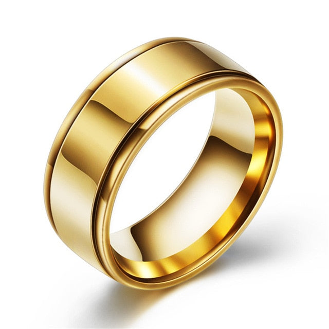 Simple Black/Silver/Gold Color Stainless Steel Rings
