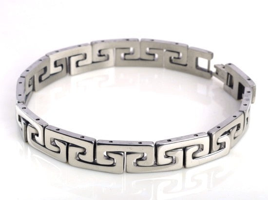 AOMU Men Silver Stainless Steel Link Chain Bracelets & Bangles Men's Cuff  Wristband Biker Motorcycle Black Silicone Bracelet - Shopeasywear