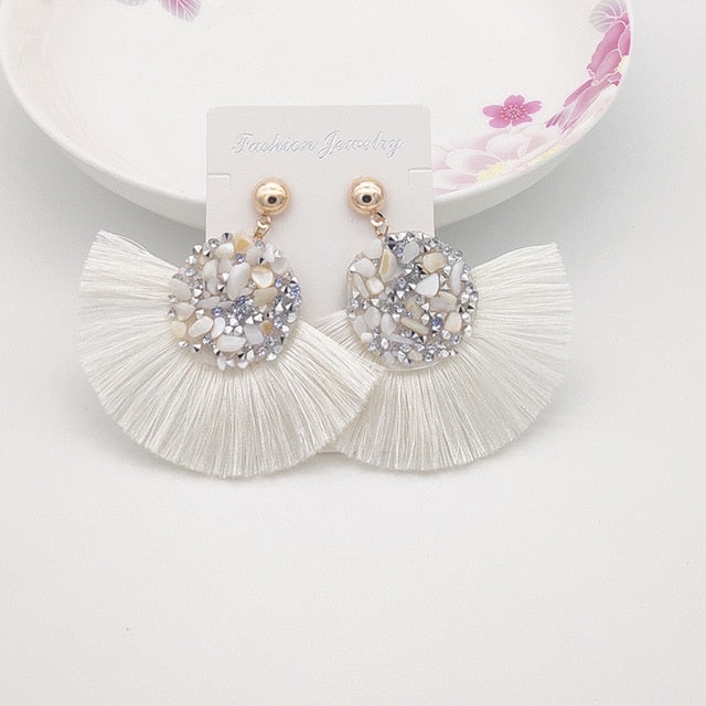 Shiny Crystal Tassel Earrings Handmade Rhinestone Pendant Statement Long Fringe Earrings for Women Fashion Jewelry 2019 - Shopeasywear