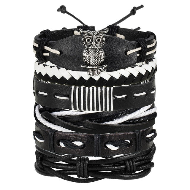 Leaf Feather Multi layer Leather Bracelet - Shopeasywear