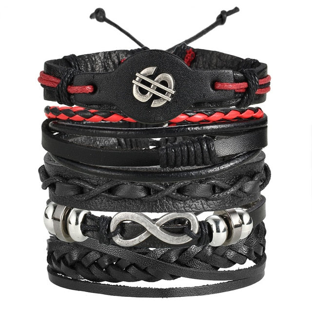 Leaf Feather Multi layer Leather Bracelet - Shopeasywear