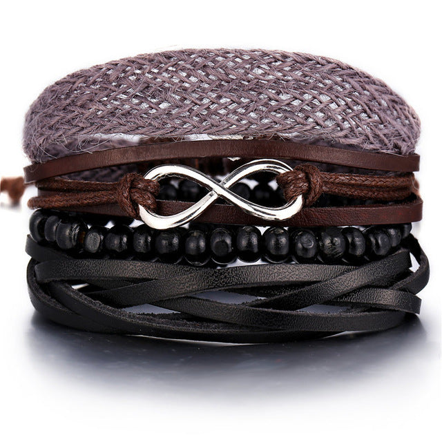 Leaf Feather Multi layer Leather Bracelet - Shopeasywear