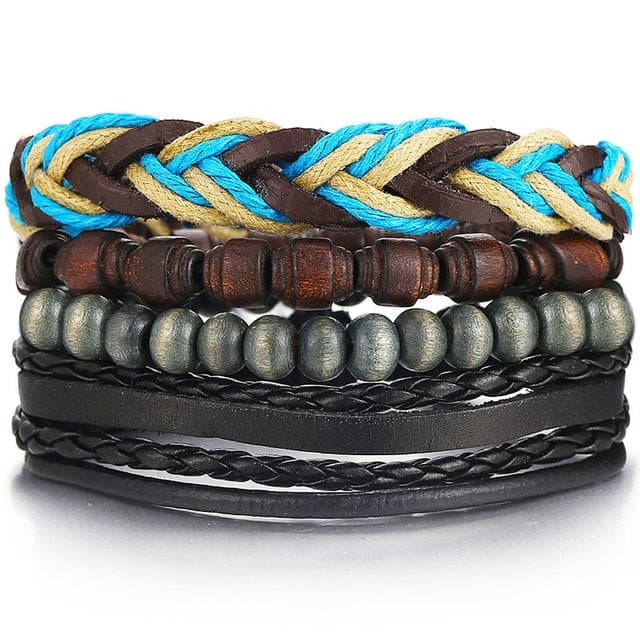 Leaf Feather Multi layer Leather Bracelet - Shopeasywear