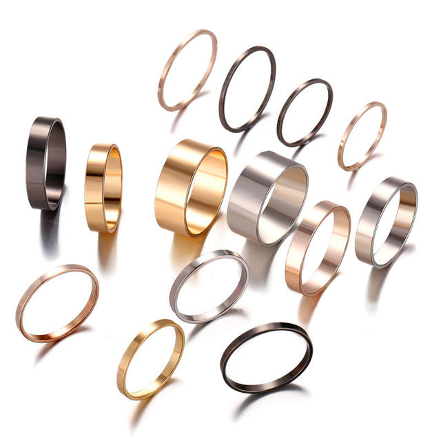 30pcs/set Gold Ring Set