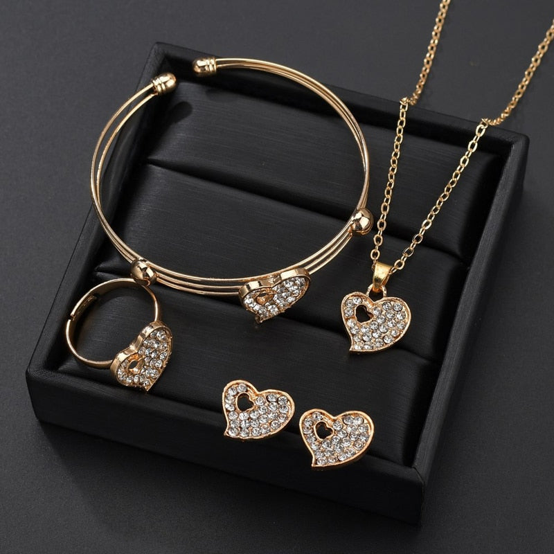 Heart Gold Color Crystal - Shopeasywear