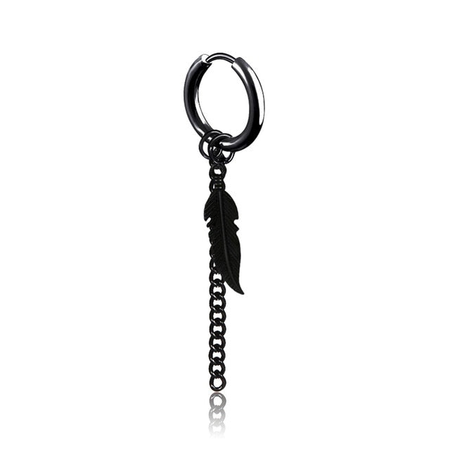 1 pair Punk Black Multiple Styles Stainless Earrings - Jeglow store