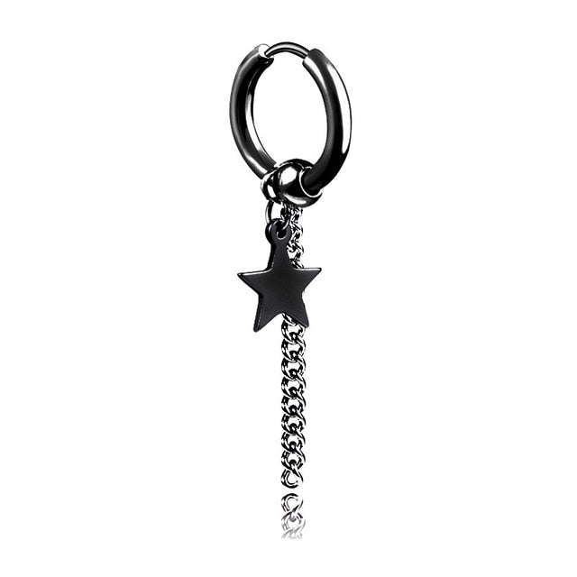1 pair Punk Black Multiple Styles Stainless Earrings - Jeglow store