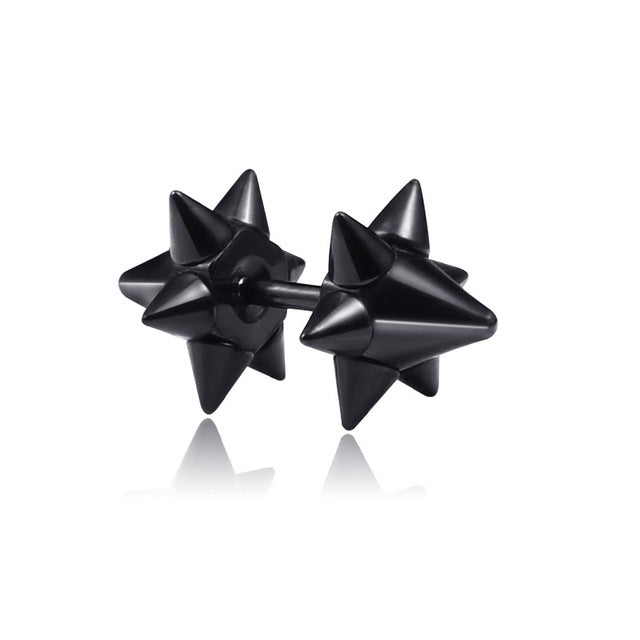 1 pair Punk Black Multiple Styles Stainless Earrings - Jeglow store