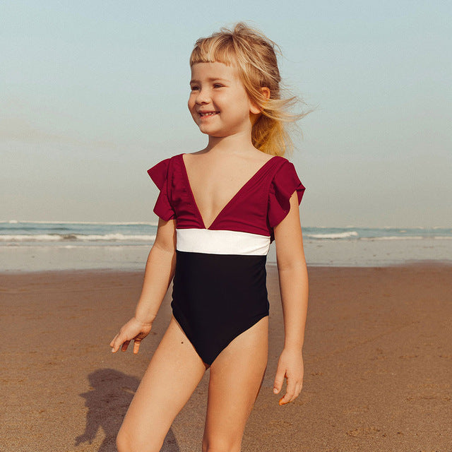 V-neck One-piece Swimsuit