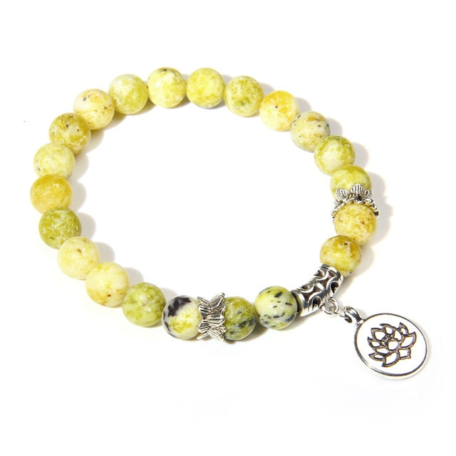 Handmade Natural Stone Lotus Ohm Buddha Beads Bracelet Pink Zebra Stone Lotus Charm Bracelet for Women Men Yoga  Jewelry Gifts - Shopeasywear