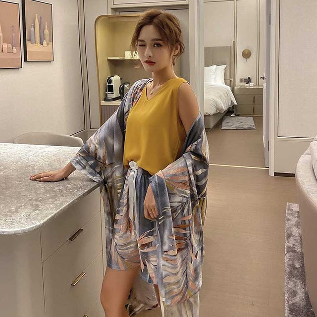 4 Pcs Women Pajamas Set