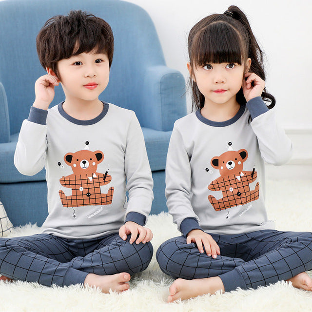 Autumn Winter Baby Girls Pajamas Sets