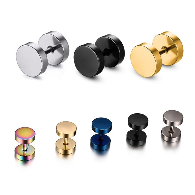 Dumbbell Punk Gothic Stud Earring - Shopeasywear