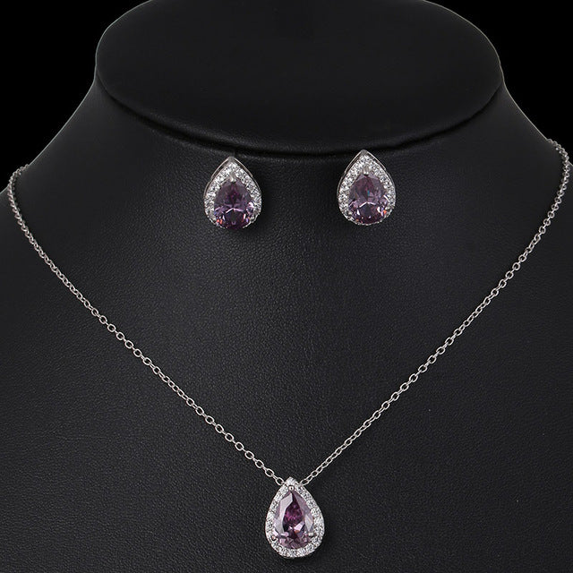 Water Drop Wedding Jewelry Sets