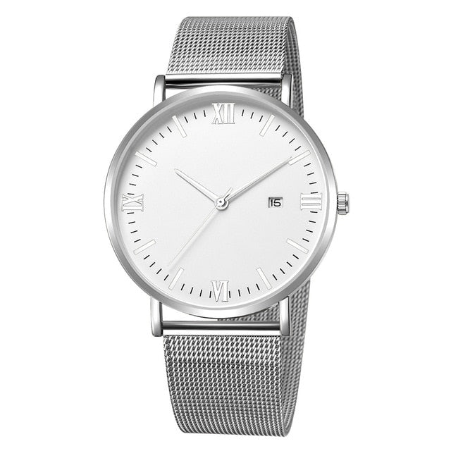Dial Leather Band Wrist Watch - Shopeasywear