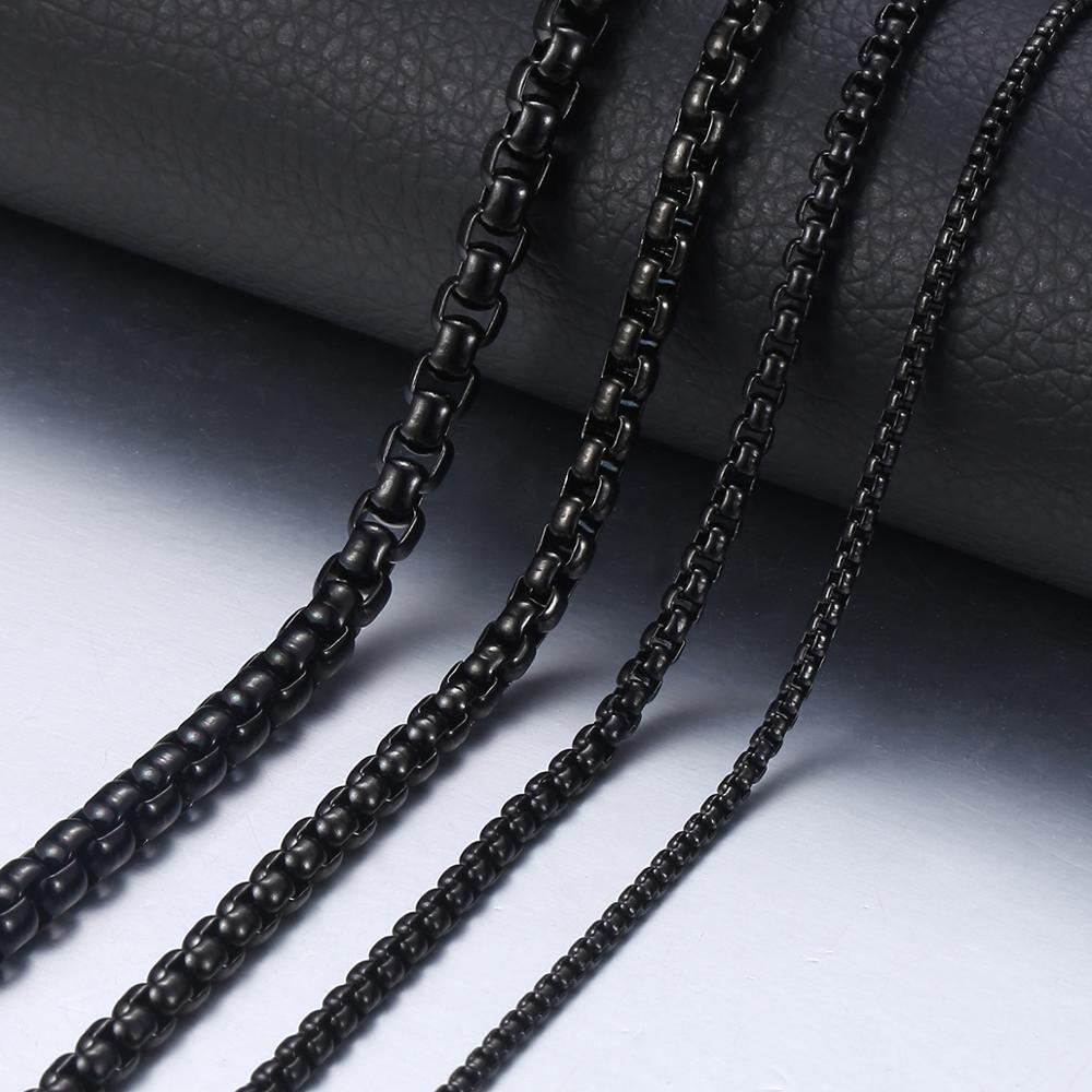 2-5mm Black Box Chain Ketting