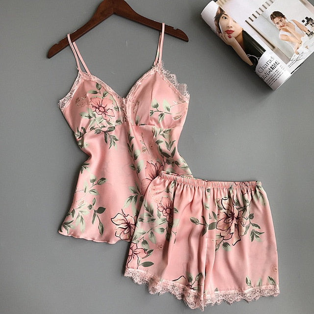 Spaghetti Strap Women Pajama Set - Jeglowstore