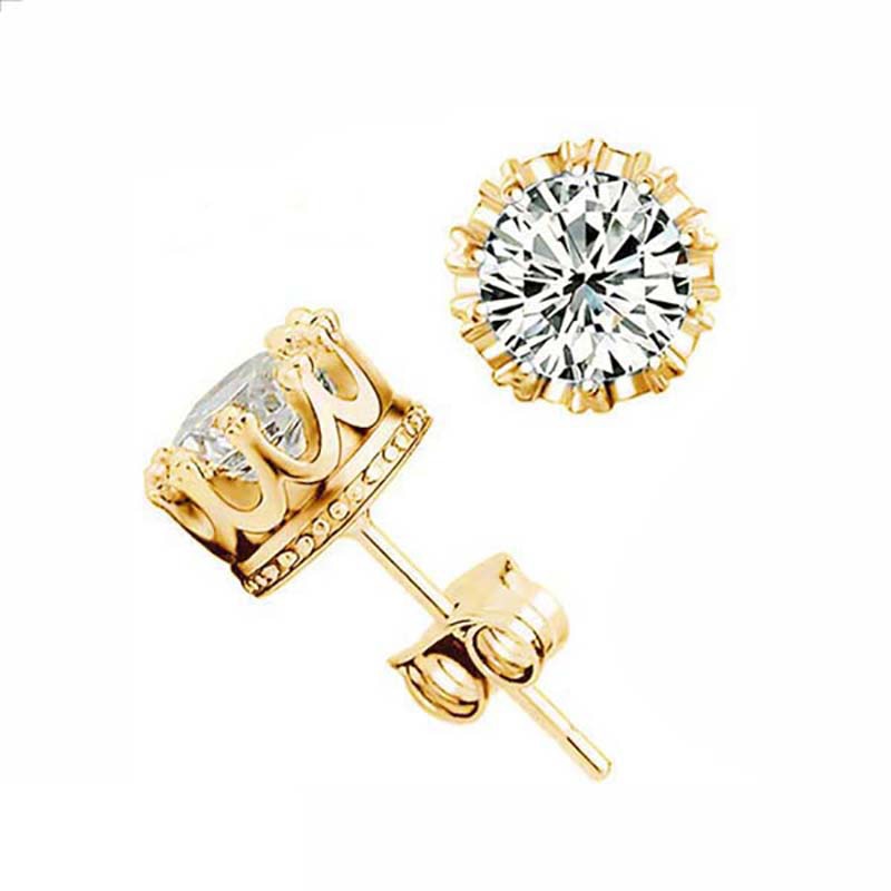 Classic Shining Zircon Small Stud Earrings - Shopeasywear
