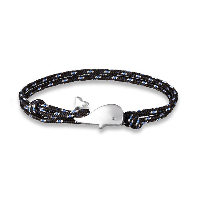MKENDN Navy style Camping Parachute cord Whale Tail Anchor Bracelet Men Women 550 Paracord Jewelry Wrap Metal Hooks - Shopeasywear