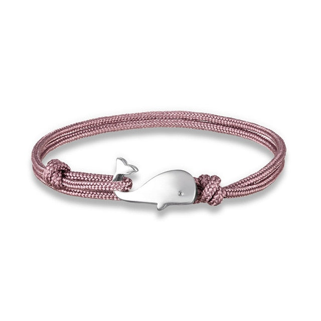 MKENDN Navy style Camping Parachute cord Whale Tail Anchor Bracelet Men Women 550 Paracord Jewelry Wrap Metal Hooks - Shopeasywear