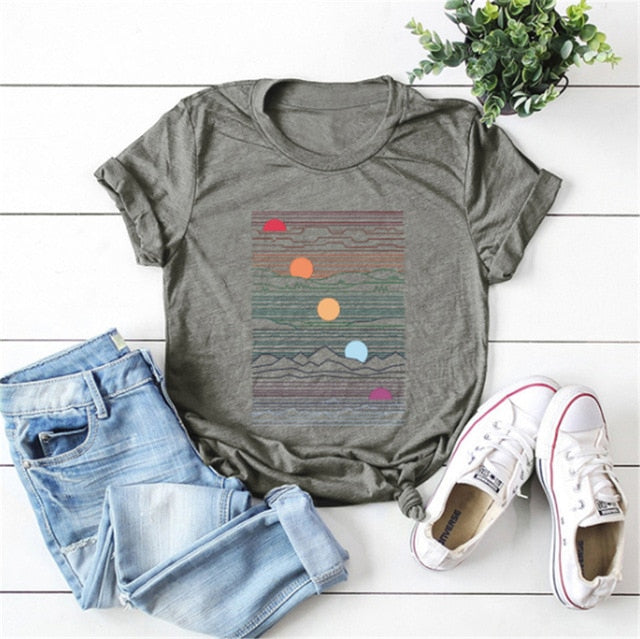 Short Sleeve O-Neck  Women T shirt