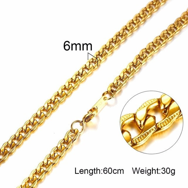 Men Necklace Gold Tone Snake Chain - Shopeasywear